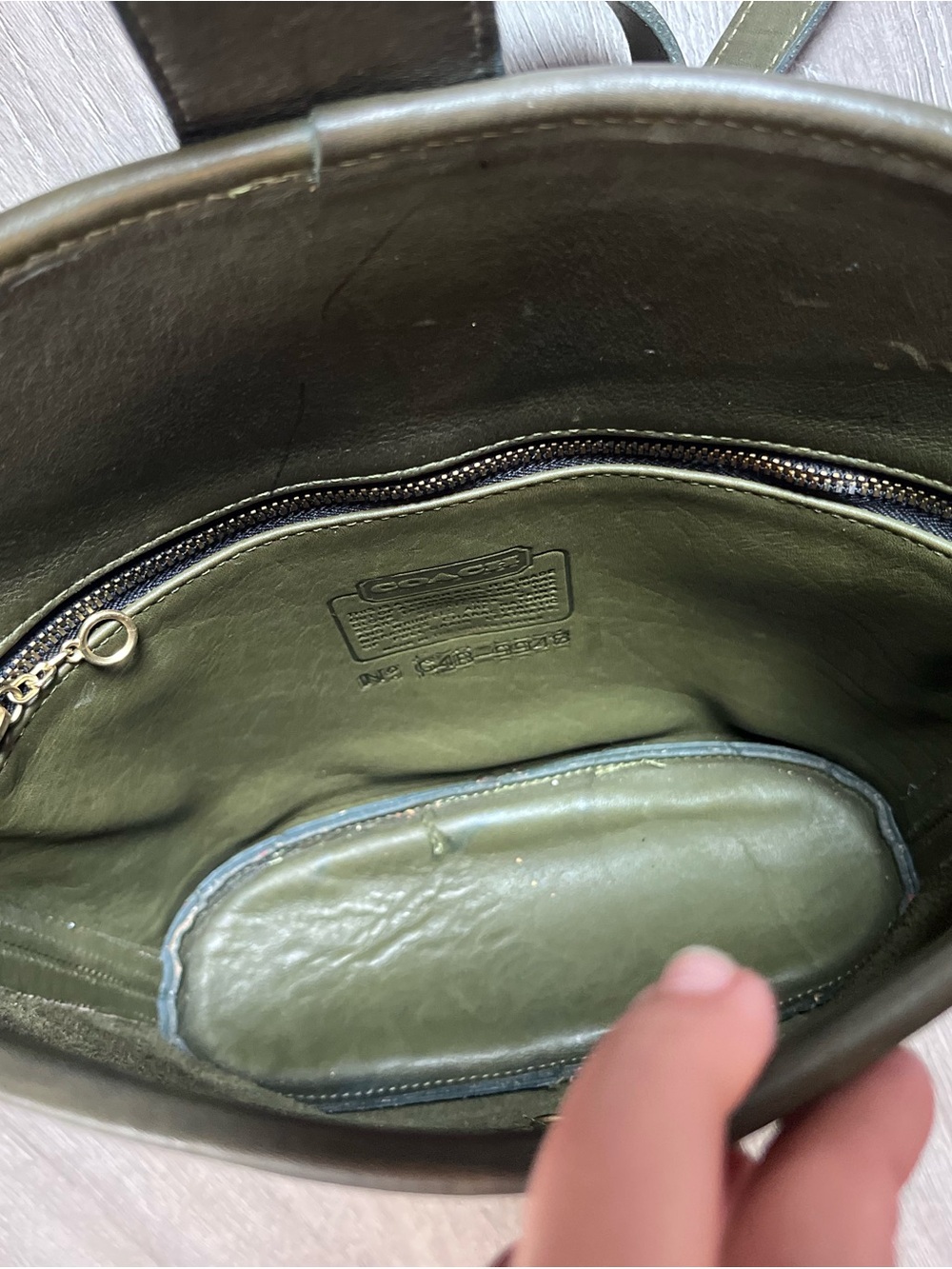 Vintage Coach Olive Green Nottingham #9948 - Picture 10 of 12